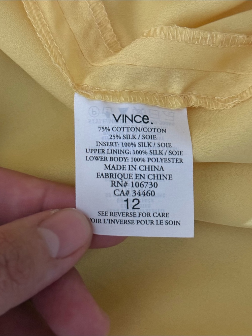 Vince Yellow Textured Cotton Silk Sleeveless Fit & Flare Dress Size 12 - Picture 8 of 9